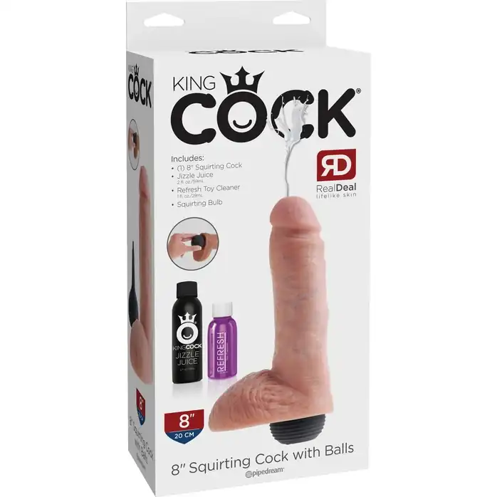Реалистичный фаллоимитатор с эффектом семяизвержения Squirting Cock with Balls - 20,3 см - King Cock. Фотография 5.