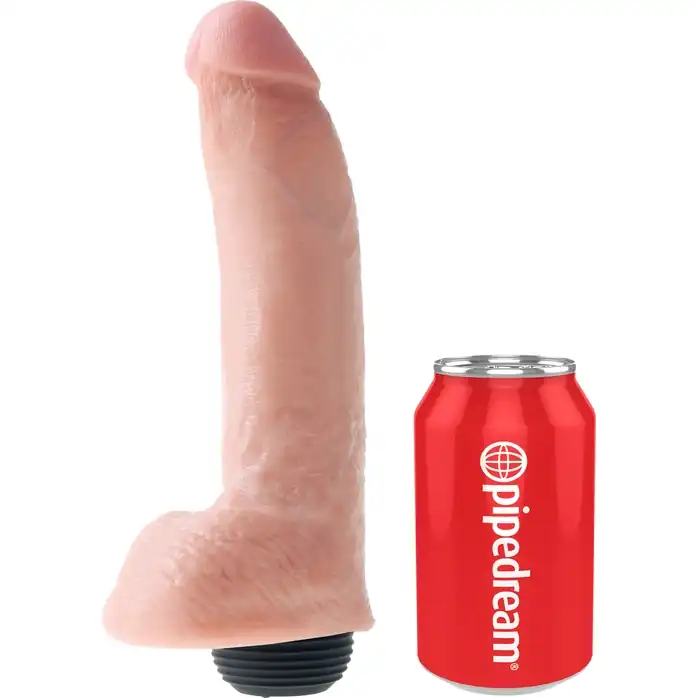 Телесный фаллоимитатор с эффектом семяизвержения Squirting Cock with Balls - 22,9 см - King Cock. Фотография 3.