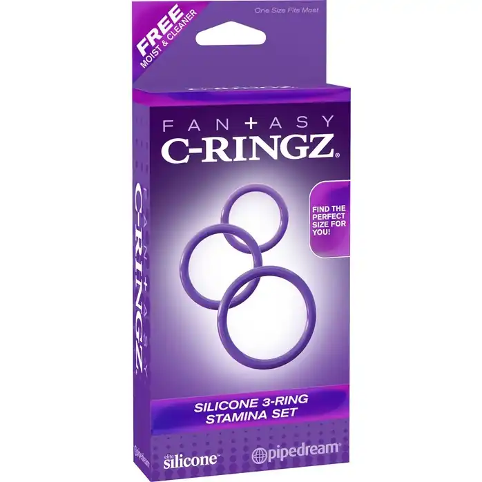 Набор из трех эрекционных колец Silicone 3-Ring Stamina Set - Fantasy C-Ringz. Фотография 3.