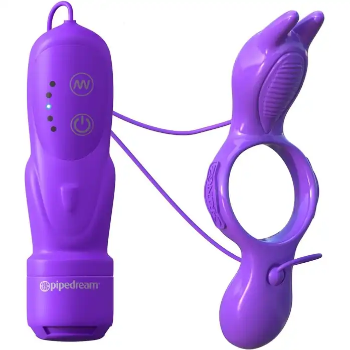 Эрекционное кольцо с вибрацией His And Hers Ultimate Rabbit - Fantasy C-Ringz