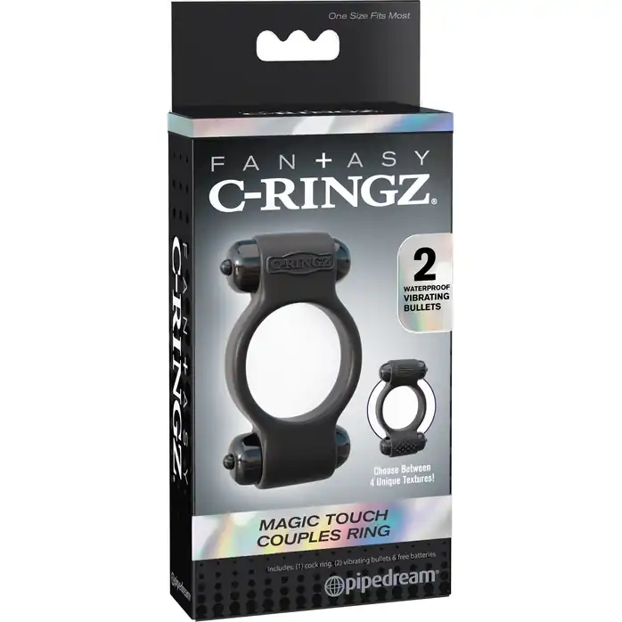 Эрекционное с двумя виброэлементами кольцо Magic Touch Couples Ring - Fantasy C-Ringz. Фотография 7.