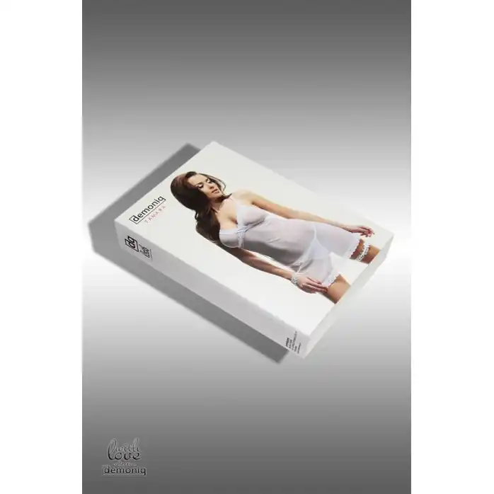Полупрозрачная сорочка Tamara с трусиками и подвязкой - With Love collection. Фотография 12.