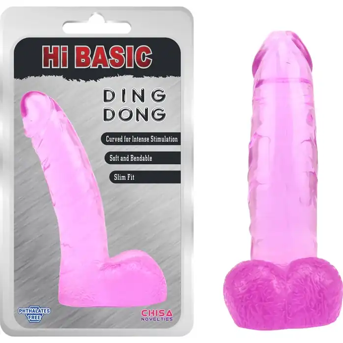 Розовый гелевый фаллоимитатор Ding Dong - 12,9 см. Фотография 2.