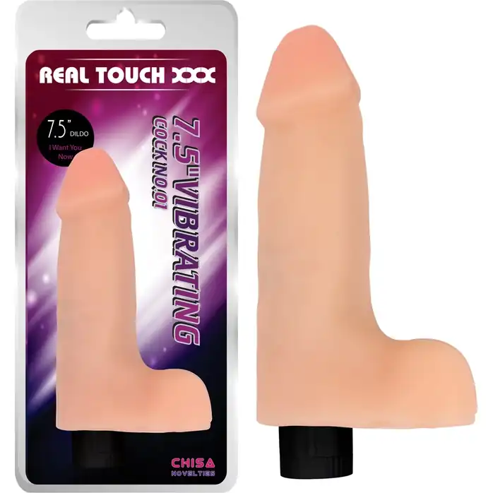 Вибратор реалистичной формы с выраженной розовой мошонкой - 19 см - Real Touch XXX. Фотография 2.