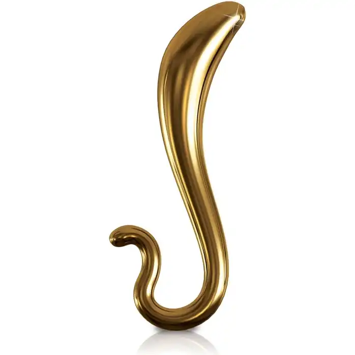 Золотистый стимулятор G-spot из стекла - 18 см - Icicles Gold Edition
