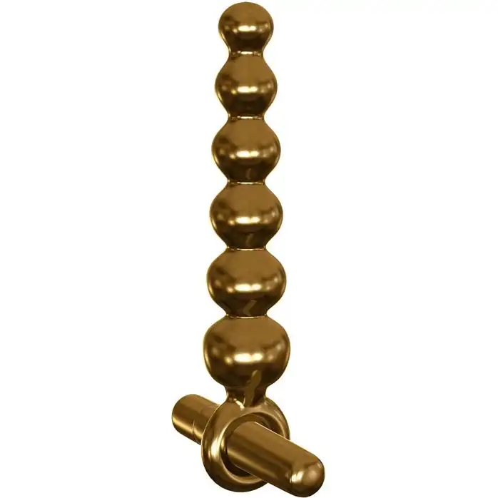 Золотистая анальная виброёлочка из стекла - 18,4 см - Icicles Gold Edition. Фотография 2.