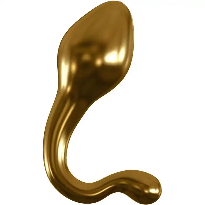 Золотистый анальный стимулятор из стекла - 10,9 см - Icicles Gold Edition. Фотография 3.
