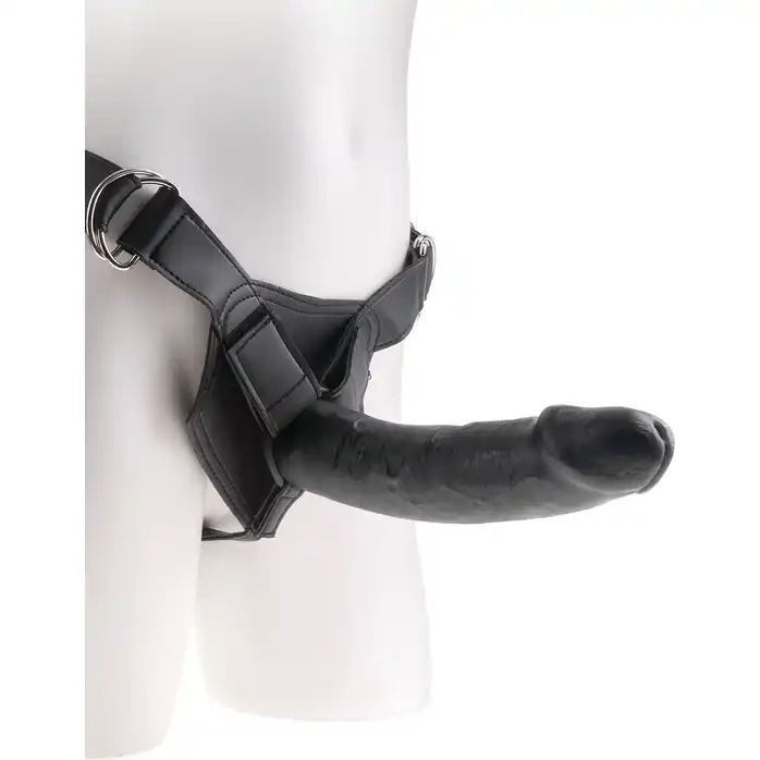 Страпон Harness со съемной чёрной насадкой King Cock 9 - 22,9 см - King Cock