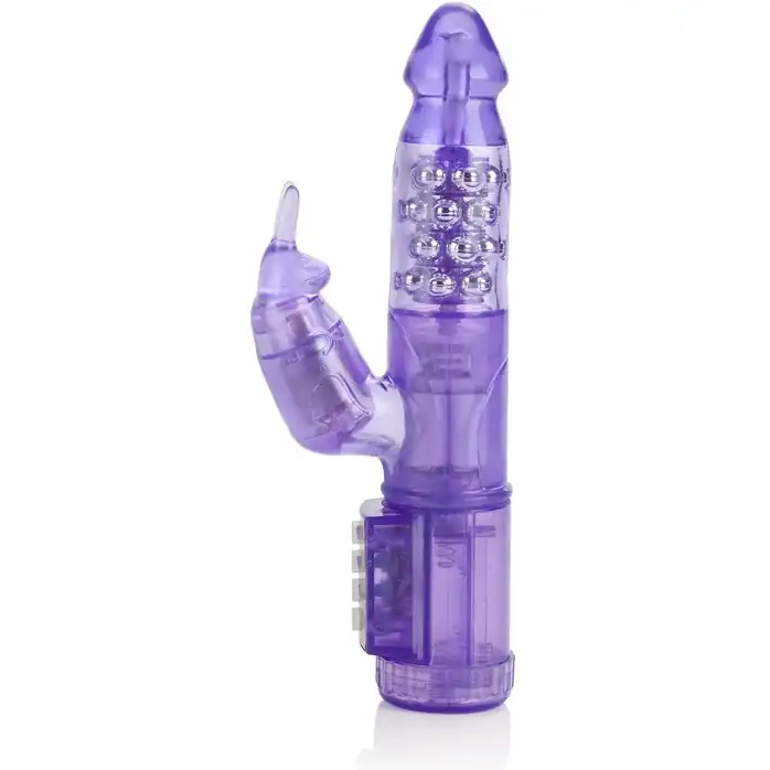 Фиолетовый вибромассажер My First Jack Rabbit с клиторальным кроликом - 21 см - Jack Rabbits