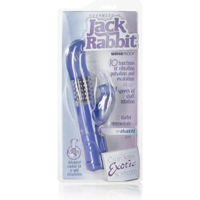 Фиолетовый вибромассажер ADVANCED G JACK RABBIT с загнутым кончиком - 22 см - Jack Rabbits. Фотография 2.