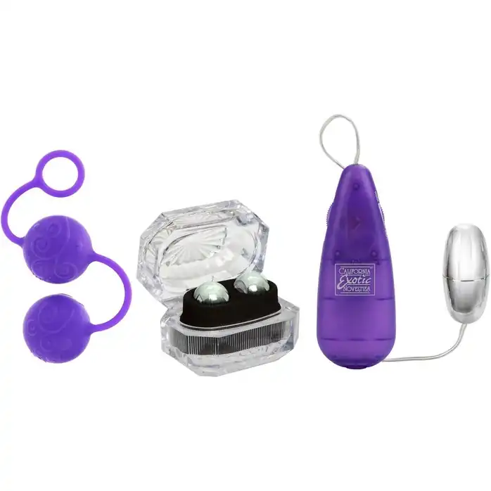 Женский набор для вагинальной стимуляции HER KEGEL KIT: 2 вида шариков и вибропуля - Kits