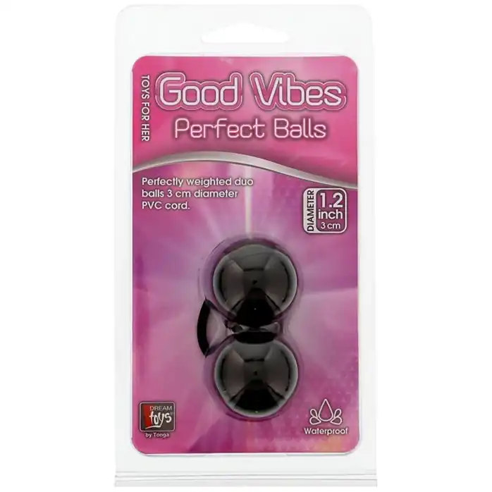 Чёрные вагинальные шарики на мягкой сцепке GOOD VIBES PERFECT BALLS - Good Vibes. Фотография 2.