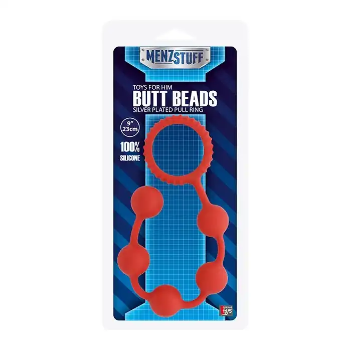 Красная анальная цепочка MENZSTUFF BUTT BEADS - 23 см - MenzStuff. Фотография 2.