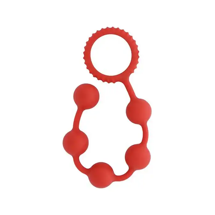 Красная анальная цепочка MENZSTUFF BUTT BEADS - 23 см - MenzStuff