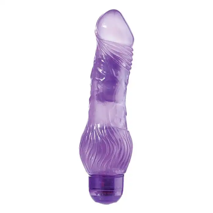 Фиолетовый гелевый вибратор JELLY JOY 7INCH 10 RHYTHMS PURPLE - 17,5 см - Jelly Joy