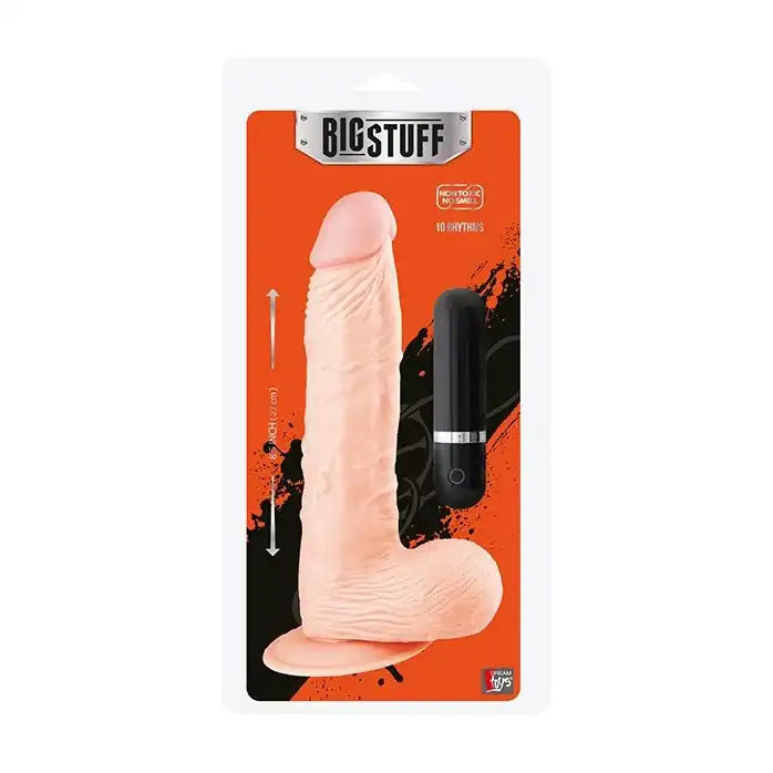 Телесный вибромассажёр с присоской BIGSTUFF 8.5INCH FLESH - 22 см - BigStuff. Фотография 2.
