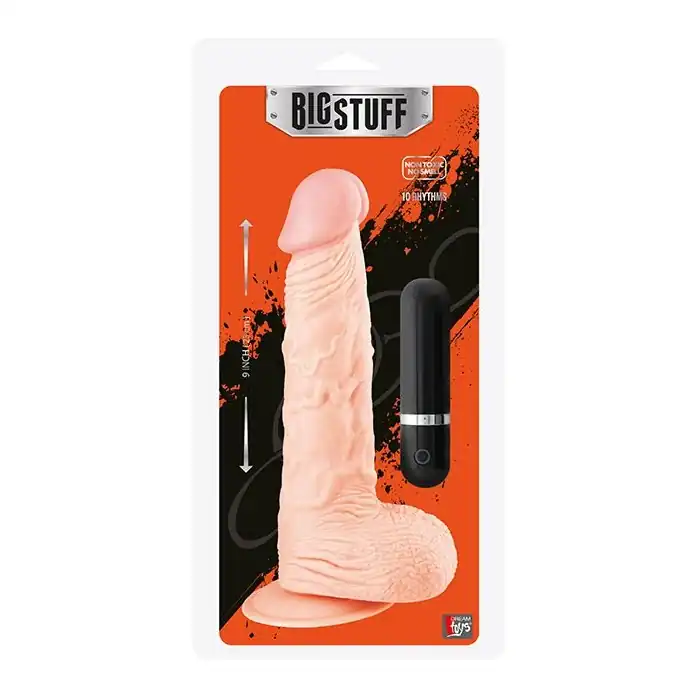 Телесный вибромассажёр BIGSTUFF 9INCH FLESH - 23 см - BigStuff. Фотография 2.