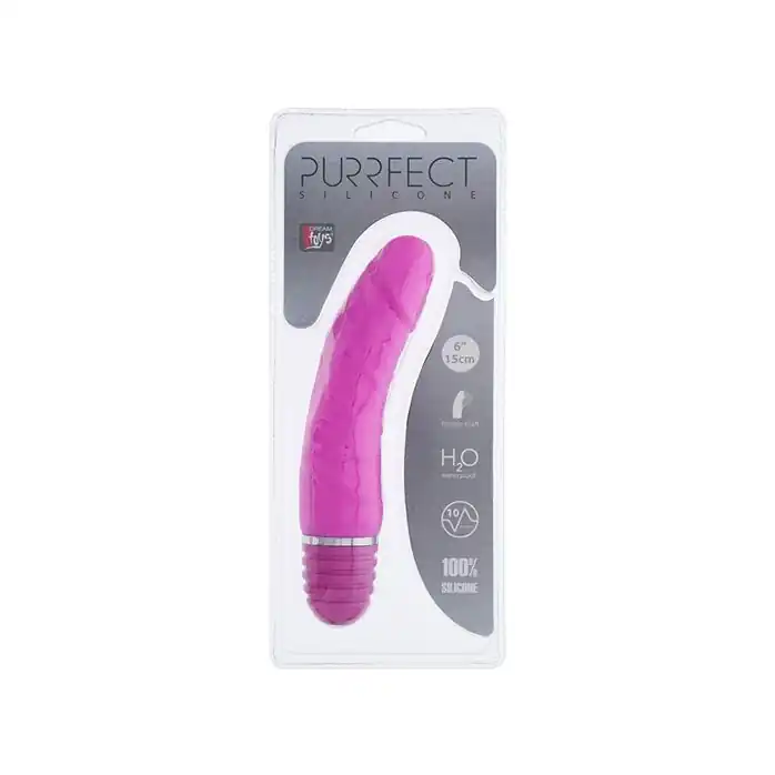 Розовый силиконовый вибратор-реалистик PURRFECT SILICONE VIBRATOR 6INCH PINK - 15 см - Purrfect Silicone. Фотография 2.