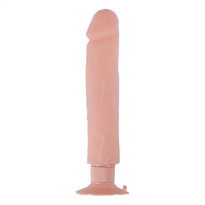 Большой телесный вибратор на присоске REALSTUFF 9INCH VIBRATOR - 23 см - RealStuff