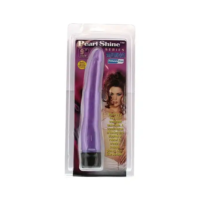 Тонкий длинный фиолетовый вибратор PEARL SHINE 9 VIBRATOR - 22,8 см - Pearl Shine. Фотография 2.