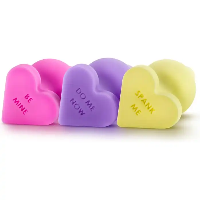 Розовая анальная пробка с основанием-сердечком CANDY HEART BE MINE - 8 см - Play With Me. Фотография 5.