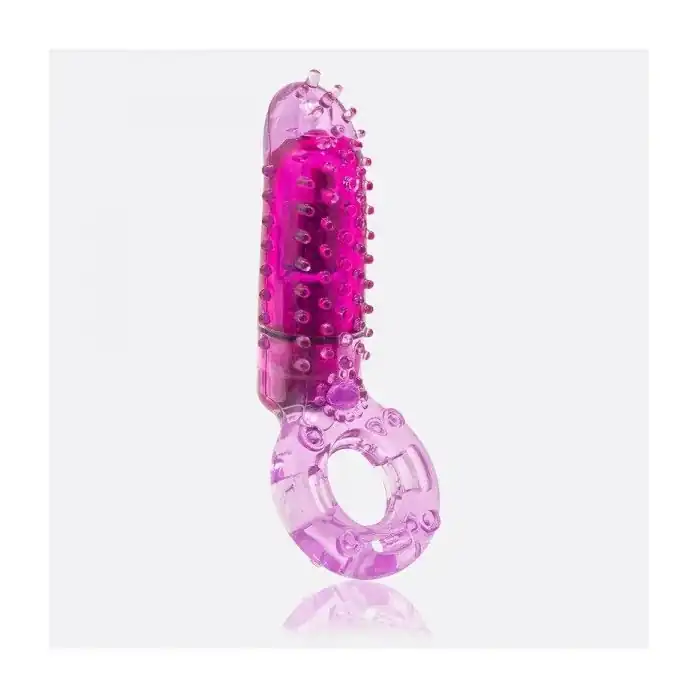 Фиолетовое эрекционное кольцо с вибрацией и пальчиком OYEAH PURPLE. Фотография 4.
