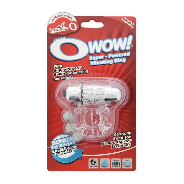 Прозрачное эрекционное виброкольцо OWOW CLEAR. Фотография 2.