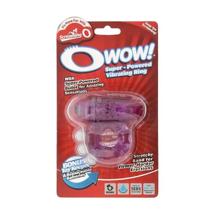 Фиолетовое эрекционное виброкольцо OWOW PURPLE. Фотография 2.