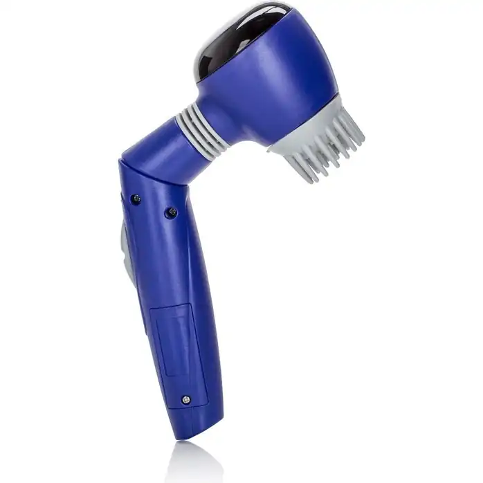 Синий вибромассажёр с 3 сменными насадками Infrared Rechargeable Massager. Фотография 2.