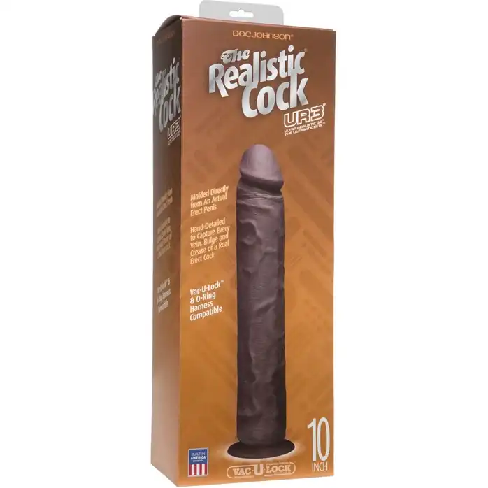 Коричневый дилдо на присоске - 27 см - The Realistic Cock. Фотография 3.