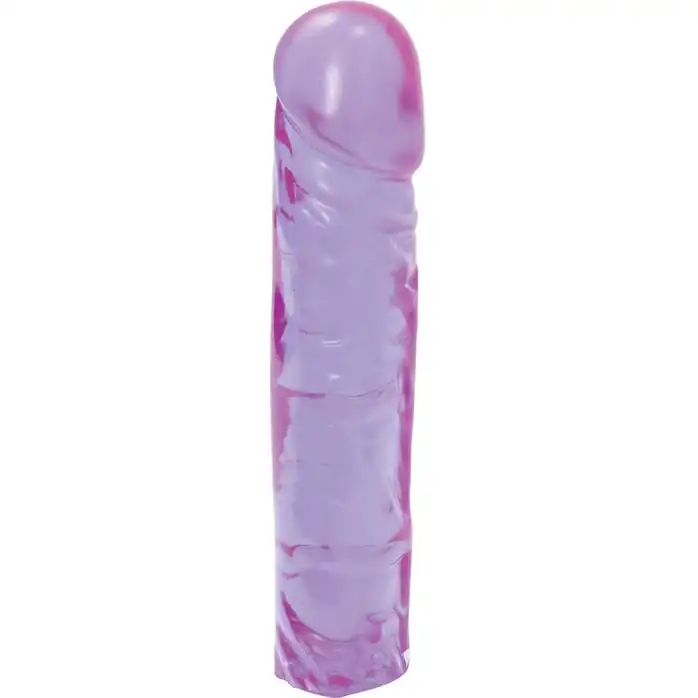 Фиолетовый гелевый фаллоимитатор-реалистик - 19 см - Crystal Jellies