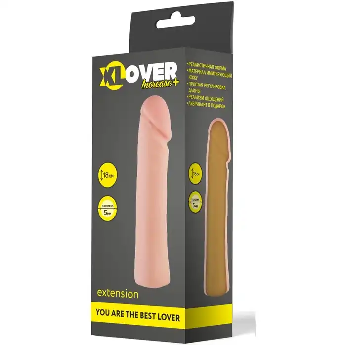 Телесная фаллическая расширяющая насадка XLover - 18 см - XLover