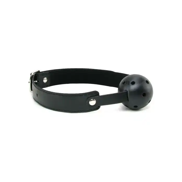 Чёрный пластиковый кляп-шар Breathable Ball Gag - Sex   Mischief
