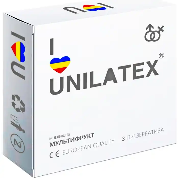 Разноцветные ароматизированные презервативы Unilatex Multifruits - 3 шт