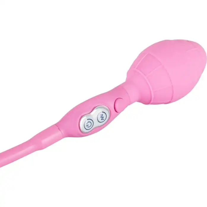 Розовый вибратор с функцией расширения Rosy Bunny - 20 см - Smile. Фотография 4.