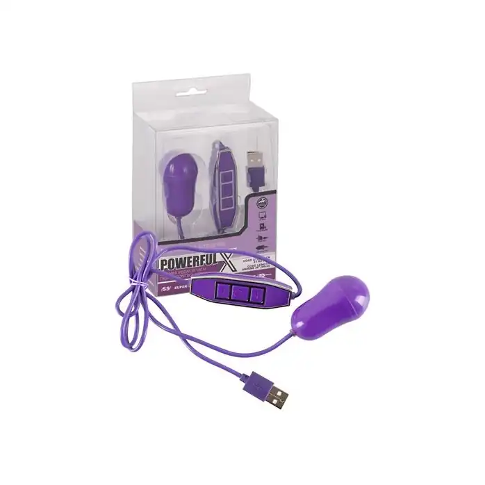 Фиолетовое виброяйцо с питанием от USB Powerful X