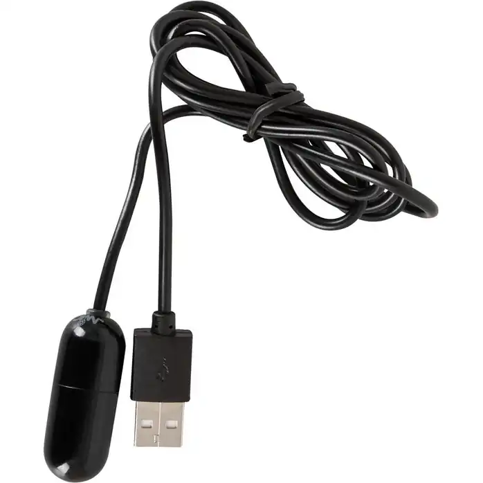 Чёрное виброяйцо с питанием от USB-порта Intensive