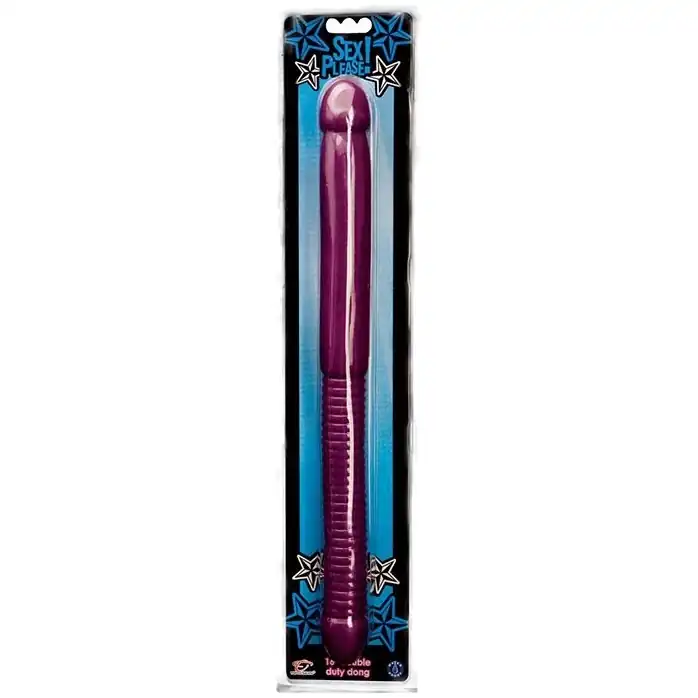 Фиолетовый двусторонний фаллоимитатор Sex Please! 16 Double Duty Dong - 40 см - Sex Please!. Фотография 2.