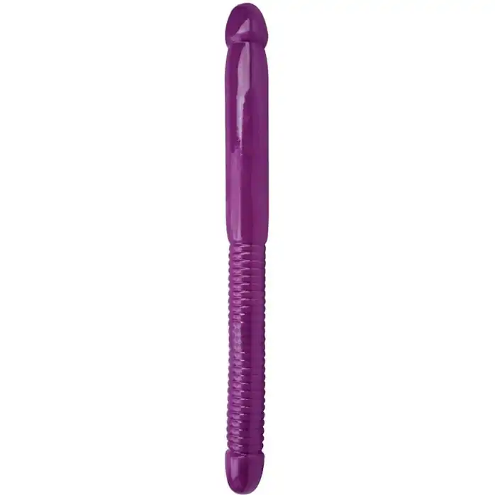 Фиолетовый двусторонний фаллоимитатор Sex Please! 16 Double Duty Dong - 40 см - Sex Please!