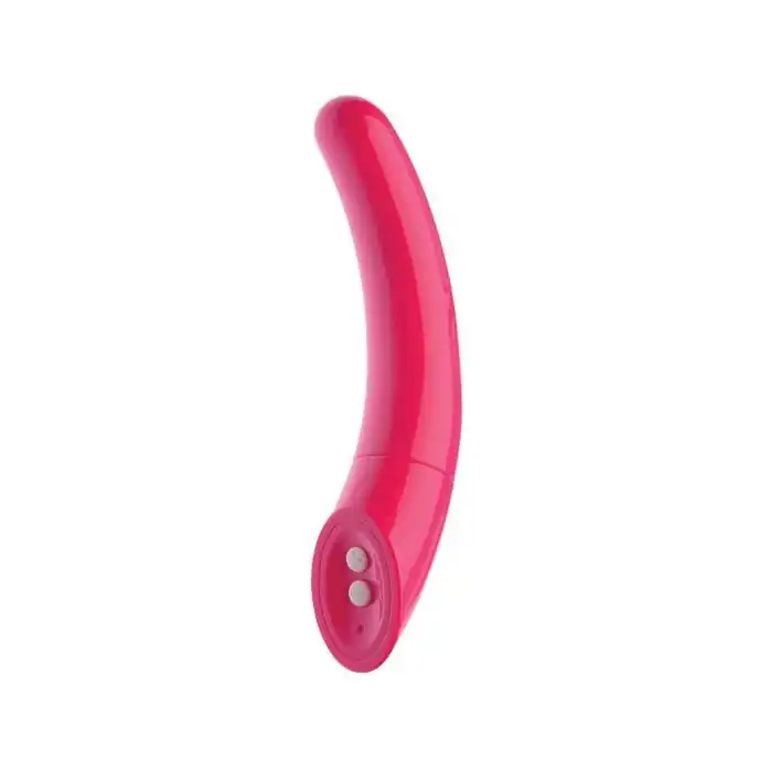 Ярко-розовый изогнутый вибромассажёр для G-стимуляции Body Curve - 20 см