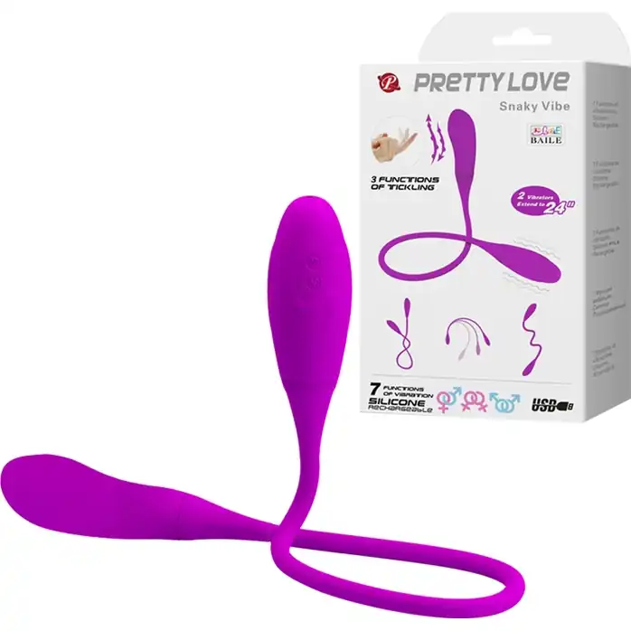 Двусторонний гибкий вибратор Snaky Vibe - 60 см - Pretty Love. Фотография 7.