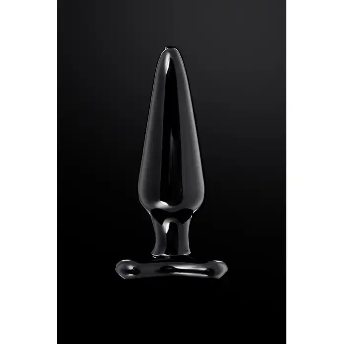 Черная стеклянная анальная втулка - 11 см - Sexus Glass. Фотография 8.