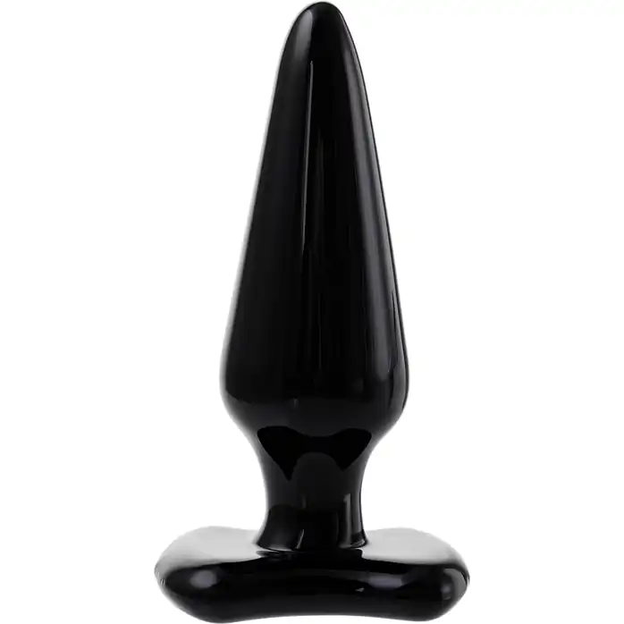 Черная стеклянная анальная втулка - 11 см - Sexus Glass