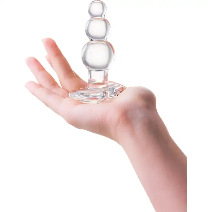 Прозрачная анальная втулка-ёлочка из стекла - 10,5 см - Sexus Glass. Фотография 2.