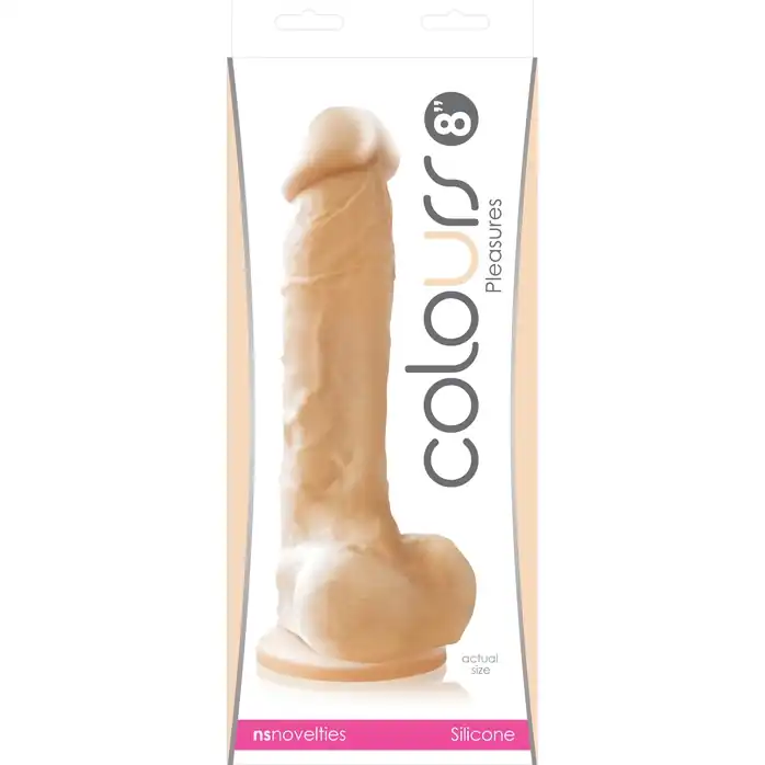 Телесный фаллоимитатор Colours Pleasures 8 Dildo - 23,6 см - Colours. Фотография 2.