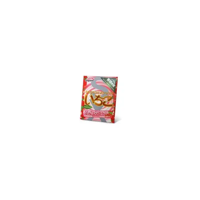 Презерватив Sagami Xtreme Strawberry c ароматом клубники - 1 шт - Sagami Xtreme