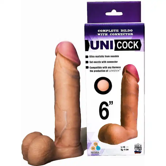 Насадка для страпона фаллической формы UNICOCK 6 - 17,8 см - UNI COCK. Фотография 2.