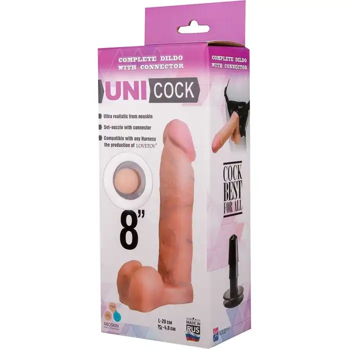 Фаллическая насадка для страпона UNICOCK 8 - 20,5 см - UNI COCK. Фотография 7.