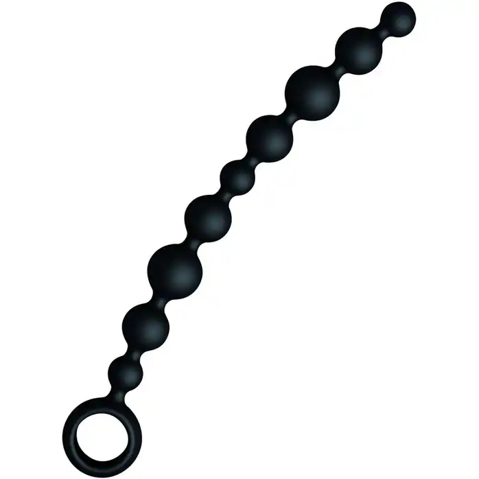 Большая чёрная анальная цепочка Joyballs Anal Wave - 29,8 см