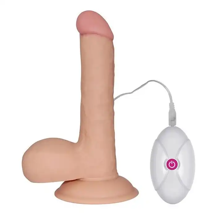 Вибратор-реалистик с выносным пультом The Ultra Soft Dude - 18 см